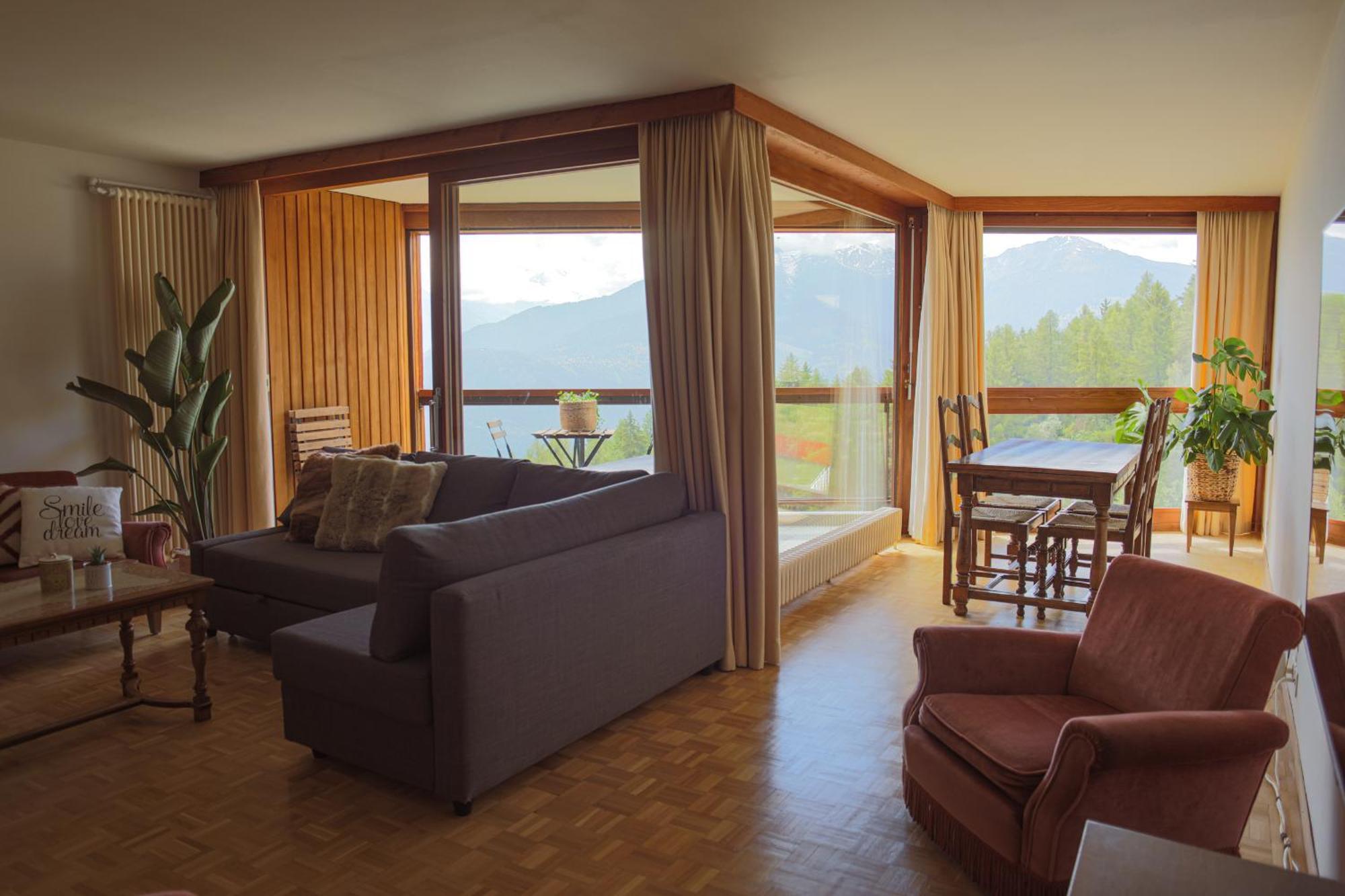 Mountain View Apartment With Parking & Fast Wifi Crans-Montana Kültér fotó